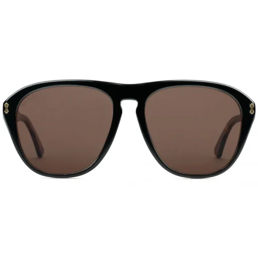 Gucci Eyewear Gucci - Acetate Aviator Sunglasses - Black Acetate Brown Lenses - - Avvenice