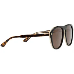 Gucci Eyewear Gucci - Acetate Aviator Sunglasses - Black Acetate Brown Lenses - - Avvenice