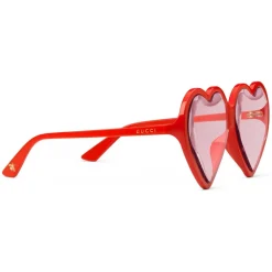 Gucci Eyewear Gucci - Acetate Heart Sunglasses with Optimal Fit - Red Heart - - Avvenice