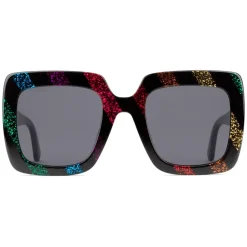 Gucci Eyewear Gucci - Acetate Square Sunglasses with Glitter - Rainbow Glitter Black - - Avvenice^ Sunglasses & Eyewear