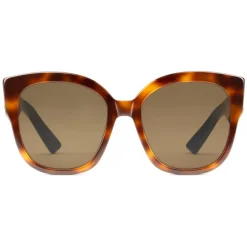 Gucci Eyewear Gucci - Acetate Square Sunglasses with Web Detail - Acetate Turtle - - Avvenice^ Sunglasses & Eyewear