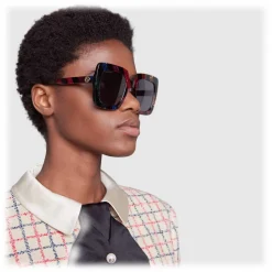 Gucci Eyewear Gucci - Acetate Square Sunglasses with Glitter - Rainbow Glitter Black - - Avvenice^ Sunglasses & Eyewear