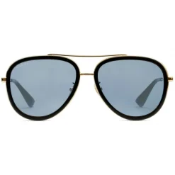 Gucci Eyewear Gucci - Aviator Acetate Sunglasses - Gold Metal with Black Rim Frame - - Avvenice^ Sunglasses & Eyewear