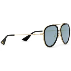 Gucci Eyewear Gucci - Aviator Acetate Sunglasses - Gold Metal with Black Rim Frame - - Avvenice^ Sunglasses & Eyewear
