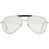 Gucci Eyewear Gucci - Aviator Metal Glasses - Gold coloured with Black Acetate Bridge - - Avvenice