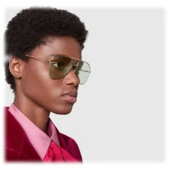 Gucci Eyewear Gucci - Aviator Metal Sunglasses - Gold  with Transparent Yellow Detail - - Avvenice^ Sunglasses & Eyewear