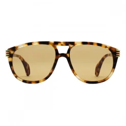 Gucci Eyewear Gucci - Aviator Sunglassed with Web Enamel - Turtle - - Avvenice