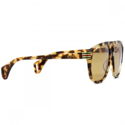 Gucci Eyewear Gucci - Aviator Sunglassed with Web Enamel - Turtle - - Avvenice