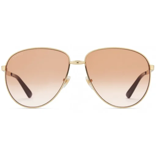 Gucci Eyewear Gucci - Aviator Sunglasses in Metal - Gold Coloured Brown Lenses - - Avvenice^ Sunglasses & Eyewear