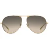 Gucci Eyewear Gucci - Aviator Sunglasses in Metal - Gold Coloured Shaded Brown Lenses - - Avvenice^ Sunglasses & Eyewear