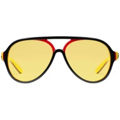 Gucci Eyewear Gucci - Aviator Sunglasses in Multilayer Acetate - Multilayer Black Red Green and Yellow - - Avvenice^ Sunglasses & Eyewear