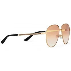 Gucci Eyewear Gucci - Aviator Sunglasses in Metal - Gold Coloured Brown Lenses - - Avvenice^ Sunglasses & Eyewear