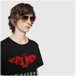 Gucci Eyewear Gucci - Aviator Sunglasses in Metal - Gold Coloured Shaded Brown Lenses - - Avvenice^ Sunglasses & Eyewear