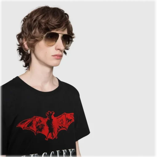 Gucci Eyewear Gucci - Aviator Sunglasses in Metal - Gold Coloured Shaded Brown Lenses - - Avvenice^ Sunglasses & Eyewear