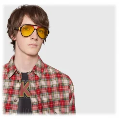 Gucci Eyewear Gucci - Aviator Sunglasses in Multilayer Acetate - Multilayer Black Red Green and Yellow - - Avvenice^ Sunglasses & Eyewear