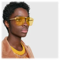 Gucci Eyewear Gucci - Frameless Aviator Sunglasses - Gold Yellow Lenses - - Avvenice
