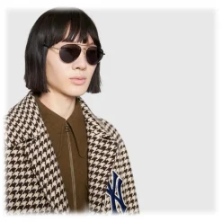 Gucci Eyewear Gucci - Metal Aviator Sunglasses - Shiny Gold with Black Border - - Avvenice^ Sunglasses & Eyewear
