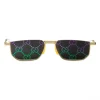 Gucci Eyewear Gucci - Metal Rectangular Sunglasses - Gold GG - - Avvenice^ Sunglasses & Eyewear