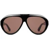 Gucci Eyewear Gucci - Navigator Sunglasses with Double G - Black - - Avvenice