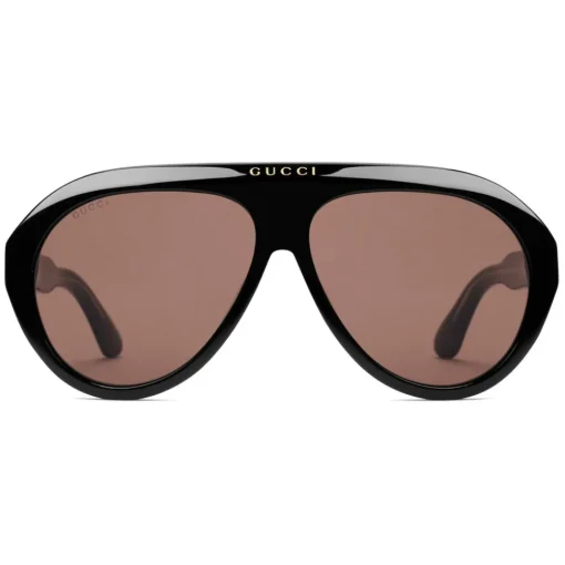 Gucci Eyewear Gucci - Navigator Sunglasses with Double G - Black - - Avvenice