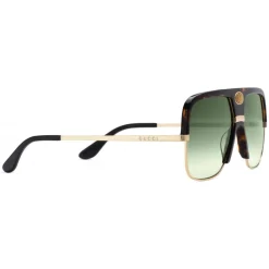 Gucci Eyewear Gucci - Navigator Sunglasses with Double G - Dark Turtle Acetate and Gold Metal - - Avvenice