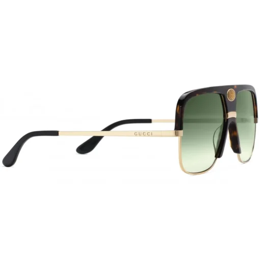 Gucci Eyewear Gucci - Navigator Sunglasses with Double G - Dark Turtle Acetate and Gold Metal - - Avvenice