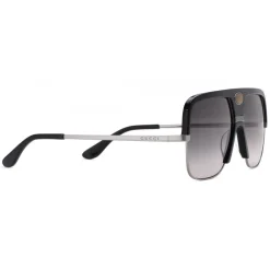 Gucci Eyewear Gucci - Navigator Sunglasses with Double G - Black Acetate and Ruthenium Metal - - Avvenice^ Sunglasses & Eyewear