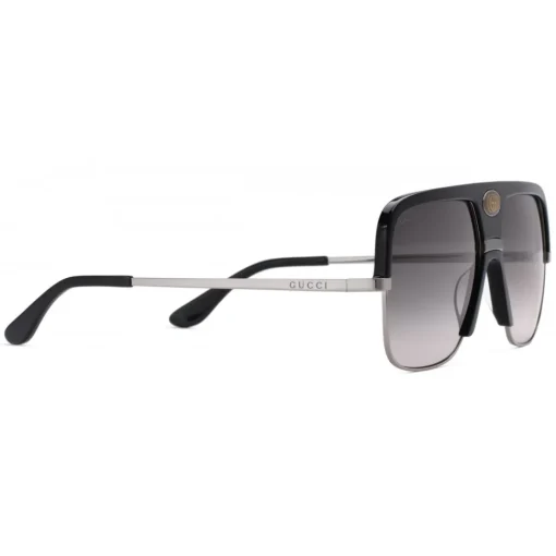 Gucci Eyewear Gucci - Navigator Sunglasses with Double G - Black Acetate and Ruthenium Metal - - Avvenice^ Sunglasses & Eyewear