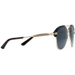 Gucci Eyewear Gucci - Optimal Fit Metal Aviator Sunglasses - Gold Grey Lenses - - Avvenice^ Sunglasses & Eyewear
