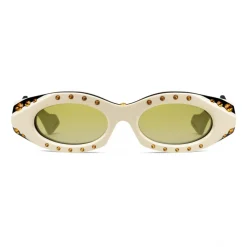 Gucci Eyewear Gucci - Oval Sunglasses with Swarovski Crystals - Black - - Avvenice^ Sunglasses & Eyewear