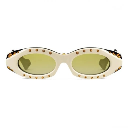 Gucci Eyewear Gucci - Oval Sunglasses with Swarovski Crystals - Black - - Avvenice^ Sunglasses & Eyewear