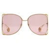Gucci Eyewear Gucci - Oversize Round Frame Metal Sunglasses - Light Pink - - Avvenice