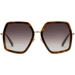 Gucci Eyewear Gucci - Oversized Square Sunglasses in Metal - Gold Coloured with Turtle Acetate - - Avvenice