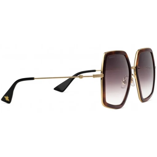 Gucci Eyewear Gucci - Oversized Square Sunglasses in Metal - Gold Coloured with Turtle Acetate - - Avvenice