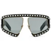 Gucci Eyewear Gucci - Rectangular Acetate Sunglasses with Pearls - Black - - Avvenice