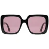 Gucci Eyewear Gucci - Rectangular Acetate Sunglasses - Glossy Black Acetate - - Avvenice