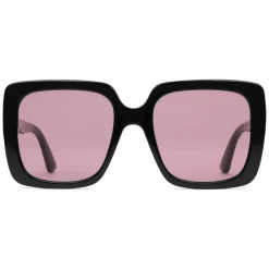 Gucci Eyewear Gucci - Rectangular Acetate Sunglasses - Glossy Black Acetate - - Avvenice