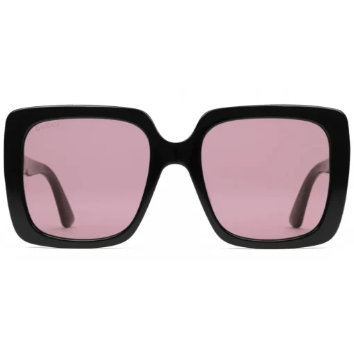 Gucci Eyewear Gucci - Rectangular Acetate Sunglasses - Glossy Black Acetate - - Avvenice
