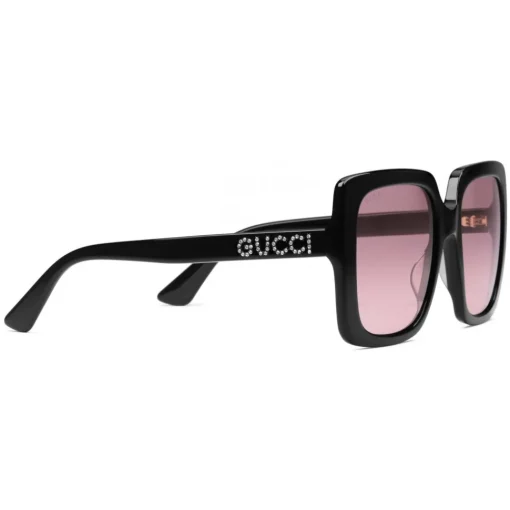 Gucci Eyewear Gucci - Rectangular Acetate Sunglasses - Glossy Black Acetate - - Avvenice