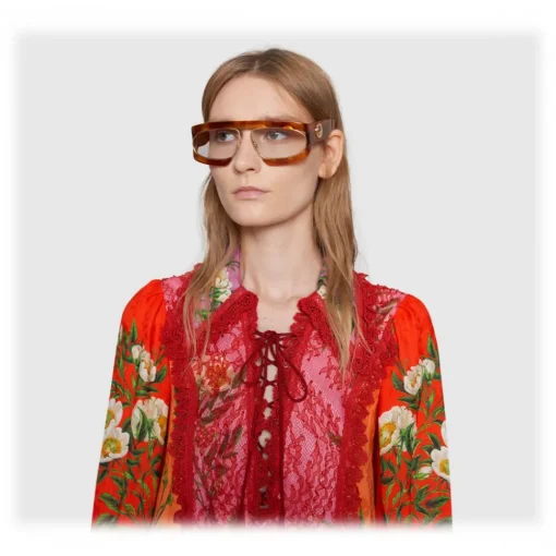 Gucci Eyewear Gucci - Rectangular Acetate Sunglasses - Turtle - - Avvenice^ Sunglasses & Eyewear