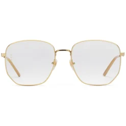 Gucci Eyewear Gucci - Rectangular Frame Metal Glasses - Gold - - Avvenice^ Sunglasses & Eyewear