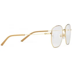 Gucci Eyewear Gucci - Rectangular Frame Metal Glasses - Gold - - Avvenice^ Sunglasses & Eyewear