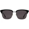 Gucci Eyewear Gucci - Rectangular Metal Sunglasses - Glossy Black and Black Acetate Frame - - Avvenice