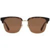 Gucci Eyewear Gucci - Rectangular Metal Sunglasses - Shiny Gold and Dark Turtle Acetate - - Avvenice