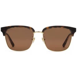 Gucci Eyewear Gucci - Rectangular Metal Sunglasses - Shiny Gold and Dark Turtle Acetate - - Avvenice