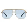 Gucci Eyewear Gucci - Rectangular Metal Sunglasses - Yellow Green Lenses - - Avvenice