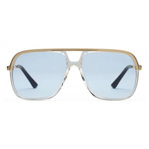 Gucci Eyewear Gucci - Rectangular Metal Sunglasses - Yellow Green Lenses - - Avvenice