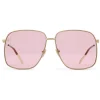Gucci Eyewear Gucci - Rectangular Metal Sunglasses - Shiny Gold - - Avvenice^ Sunglasses & Eyewear