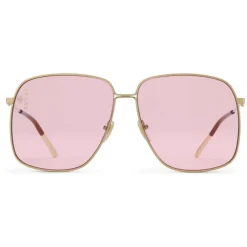 Gucci Eyewear Gucci - Rectangular Metal Sunglasses - Shiny Gold - - Avvenice^ Sunglasses & Eyewear