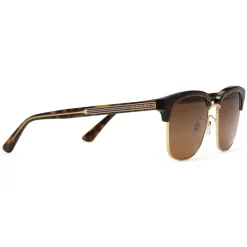 Gucci Eyewear Gucci - Rectangular Metal Sunglasses - Shiny Gold and Dark Turtle Acetate - - Avvenice